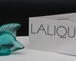 Lalique Signed Crystal Fish Sculpture