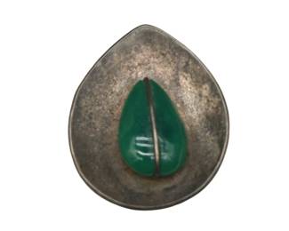 Vintage Sterling Brooch/pin With Stone Signed