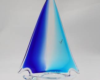 Vintage Murano Sailboat Signed