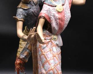 LARGE Vintage Lladro 'Thai Dancers' By Vincente Martinez