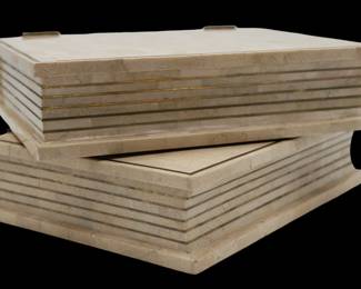 Pair of Maitland and Smith Tessellated Fossil Stone Book/Box