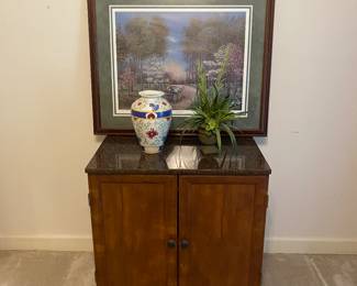 Marble top credenza and home decor