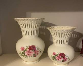 Hand Painted Floral Vases