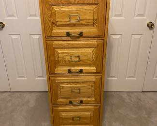 Solid Oak File Cabinet