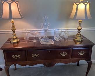Buffet Lamps, Crystal, Solid Wood Cherry Buffet