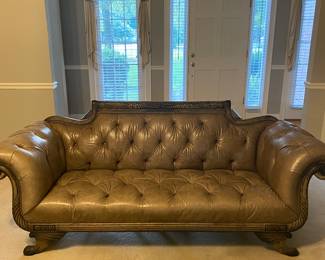 Beautiful unique genuine leather sofa / couch (retail $4K)