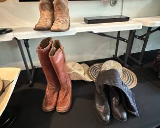 Pair of Frye boots and Italian leather pair