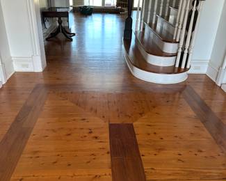 Front entry inlaid wood