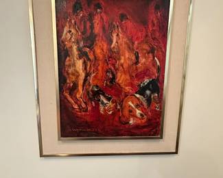 Mid century modern dated 1964
Hunt scene
Very unusual