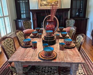 8 dining room chairs French country
Custom made pillows 1890’s-1920