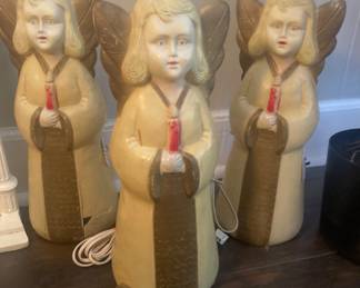 Three vintage Angel blow molds 