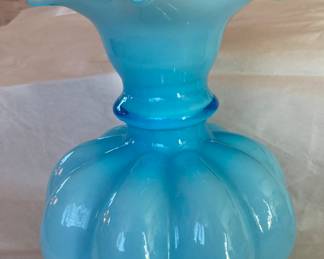 Fenton melon vase 8” tall