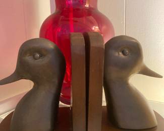Brass duck bookends