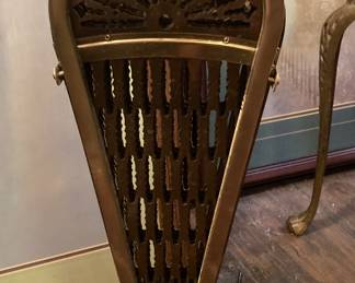 Folding fireplace screen - shell motif