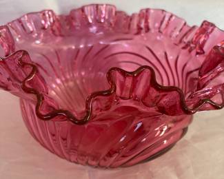 Fenton cranberry 8” wide, 4-1:2” tall