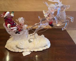 Holiday ice sculptures by Heritage Mint Ltd. With Color Changing Effects. In original box. Uses 3 size C batteries.