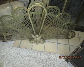Brass fireplace fan