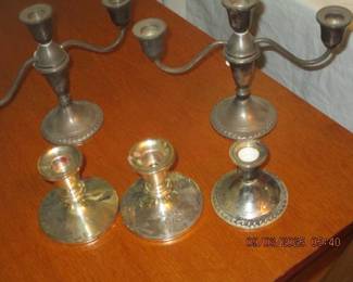 Weighted sterling candle holders