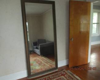 Large framed bevelled mirror