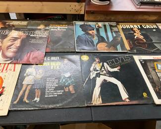 Assorted Record Albums Including - Porter Wagner & Dolly * Jeannie C Riley * Merle Haggard * Elvis * Johnny Cash