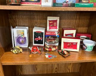 Assorted Christmas Ornaments Including - Radio Flyer Wagon * Hot Wheels * Hallmark Keepsake * Power Rangers