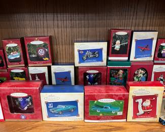 Assorted Hallmark Keepsake Ornaments Including - Harley Davidson & NFL