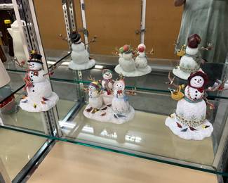Lenox Snowman Figurines "Feathered Friends" - "Birds of a Feather" - "A Winter Visit"