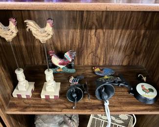 Chicken Decor Including - Napkin Hold * Cast Iron Dinner Bells -