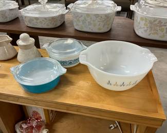 Pyrex Casserole Dishes - Anchor Hocking Fire King Candle Glow Pattern Mixing Bowl