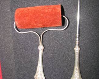 Sterling blotter and button hook