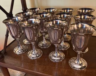 Set of 12 Fischer Sterling goblets