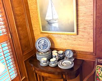 Blue Willow, and federal style game table