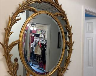 Friedman Bros. Notre Dame carved gilt framed mirror