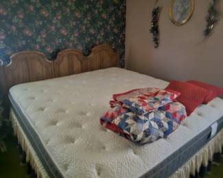 King-size bed with dresser and armoire