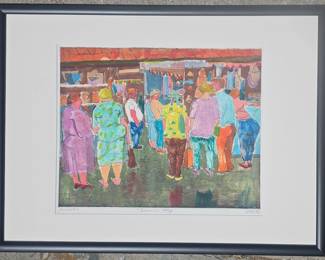 Dave Fox acrylic on paper. "At the Museum".