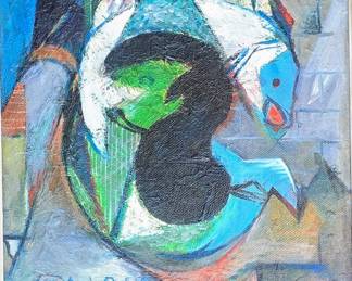 Varas Samuelian oil on masonite. Dated 1952.