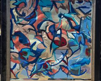Large Eric Fiazi oil and collage.