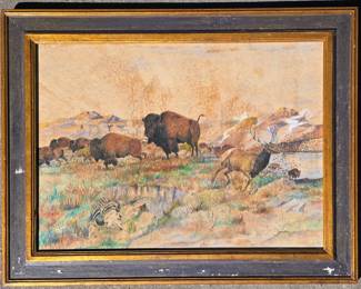 1908 watercolor. Signed "Ricker"