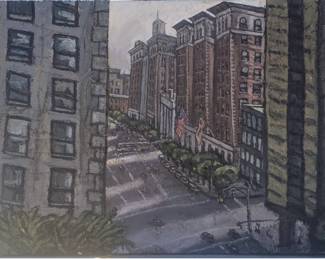 Los Sngeles Cityscape signed Carrere