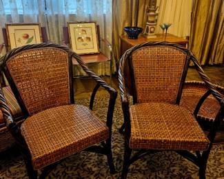Vintage bamboo and Rattan chair set gorgeous