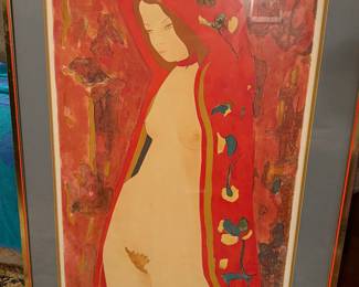 Alain Bonnefoit Nude Lithograph 