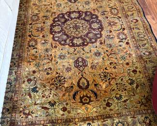 Fantastic Golden Silk & Wool Rug