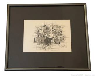 Framed Matted Art Print by New Orleans Artist Tommy Thompson Signed B