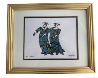 Framed Original Canvas Giclee Muu Muu by Cindy Coats Signed