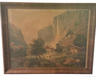 Antique Print of the Lauterbrunnen Valley in Switzerland