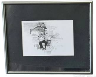 Framed Matted Art Print by New Orleans Artist Tommy Thompson Signed