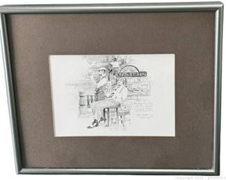 Framed Matted Art Print by New Orleans Artist Tommy Thompson Signed C