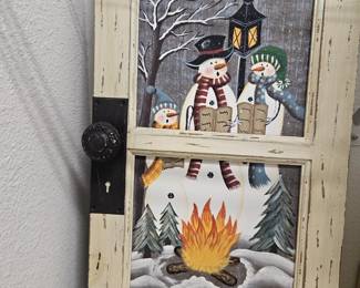 Hand painted winter decoration $20