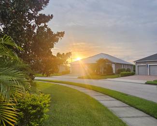 From the front entrance, what a beautiful sunset