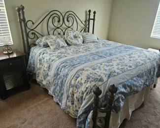 One of the beds, queen size like new mattress set ( if not New ) is pretty close